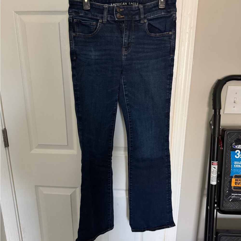 American Eagle Outfitters Dark Wash Kick Boot Jeans